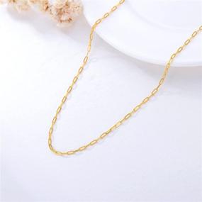 img 1 attached to 💎 Stunning 18K Real Gold Paperclip Link Chain Necklace: Perfect Italian Jewelry Gift for Women - Elegant and Durable