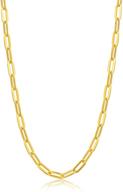 💎 stunning 18k real gold paperclip link chain necklace: perfect italian jewelry gift for women - elegant and durable logo