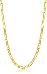 img 4 attached to 💎 Stunning 18K Real Gold Paperclip Link Chain Necklace: Perfect Italian Jewelry Gift for Women - Elegant and Durable