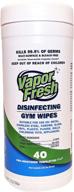 🌿 vapor fresh disinfecting gym wipes: plant-based epa registered disinfectant for home gyms & fitness studios – safe on all surfaces (1 canister, 40 wipes) logo