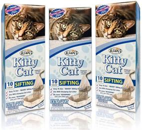 img 4 attached to 🐱 Alfapet Kitty Cat Pan Disposable Sifting Liners - 10-Pack + 1 Transfer Liner for Large, X-Large, Giant, Extra-Giant Size Litter Boxes - with Rubber Band for Easy and Secure Fit - Pack of 3