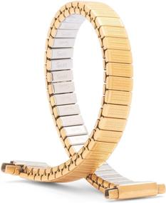img 3 attached to Gold Tone Replacement Watch Band for Ladies - Speidel Twist-O-Flex Expansion, Straight End, 10-14mm