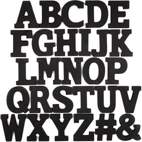 img 4 attached to 🖤 Enhance Crafts and Home Decor with 54-Piece Black Wooden Alphabet Letters (3 In)