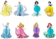 cartoon princess honeycomb center decorations - ideal for princess parties, birthdays, and kids events. includes photo booth props and party desktop decorations. логотип