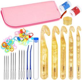 img 4 attached to 🧶 61 Pcs Huge Crochet Hook Set with Storage Case - Ergonomic Knitting Needles for Beginners and Experienced Crochet Lovers - DIY Hand Knitting Craft Art Tools