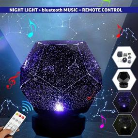 img 3 attached to 🌟 SOONCOR Galaxy Star LED Night Light Projector: Bluetooth Music, 3 Colors, Adjustable Lights – USB Rechargeable with Remote Control