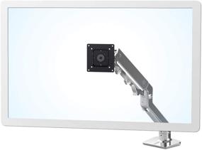img 3 attached to Ergotron HX Single Ultrawide Monitor Arm - VESA Desk Mount for Monitors Up to 49 Inches, 20 to 42 lbs - Polished Aluminum: Enhanced Comfort and Space Optimization