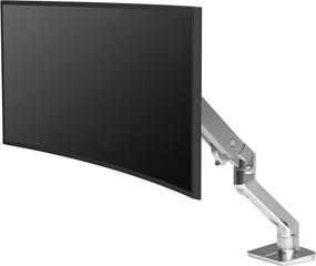 img 2 attached to Ergotron HX Single Ultrawide Monitor Arm - VESA Desk Mount for Monitors Up to 49 Inches, 20 to 42 lbs - Polished Aluminum: Enhanced Comfort and Space Optimization