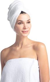 img 1 attached to 👒 Fishers Finery Women's Terry Headwrap, Microfiber Hair Towel, White Bamboo Viscose