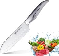 🔪 нож santoku hotime 6 дюймов: высокоуглеродистая сталь и эргономичная рукоять для профессиональной точности и долговечности логотип