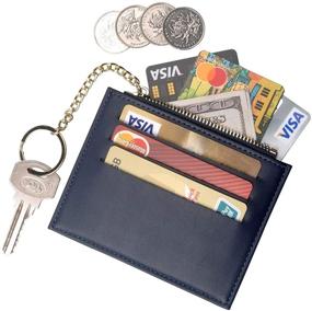 img 2 attached to Stylish Multicolored Women Small Wallet - Slim Leather Card Holder with Keychain: Perfect Front Pocket Fashion Accessory for Girls