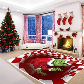 img 1 attached to 🎅 Illusion Doormat Christmas: 3D Visual Non-Slip Floor Mat for Bedroom/Home (Red 50x80 cm)