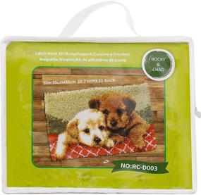 img 3 attached to 🐶 Fun and Easy DIY Latch Hook Rug Kits - Pre-Printed Dog Patterns for Children and Adults - Create Your Own Yarn Carpet Art 19.7"x11.8