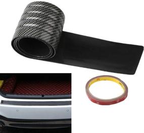 img 4 attached to Youngine Universal Carbon Fibre Rubber Rear Guard Bumper Protector Anti-Scratch Trim Cover For Car Pickup SUV Truck Exterior Accessories