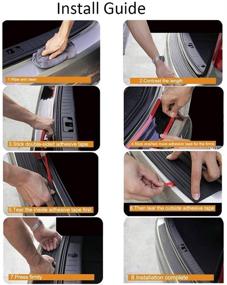 img 1 attached to Youngine Universal Carbon Fibre Rubber Rear Guard Bumper Protector Anti-Scratch Trim Cover For Car Pickup SUV Truck Exterior Accessories