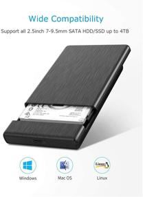 img 1 attached to 📁 ORICO 2.5'' USB C External Hard Drive Enclosure: High-speed SATA 3.0 to USB 3.1 Gen2 Case for 2.5 Inch HDD/SSD - Max 4TB, UASP Supported (2189C3)