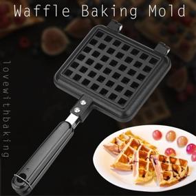 img 3 attached to 🧇 Premium Non-Stick Waffle Iron - 30 x 14.5cm - No Noxious Additives - Ideal for Belgian Waffles, Sandwich Toasters, Breakfast, and More