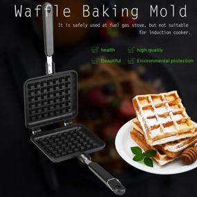 img 2 attached to 🧇 Premium Non-Stick Waffle Iron - 30 x 14.5cm - No Noxious Additives - Ideal for Belgian Waffles, Sandwich Toasters, Breakfast, and More