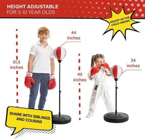 img 2 attached to Whoobli Punching Bag for Kids: Adjustable Boxing Bag Set with Gloves for Boys & Girls