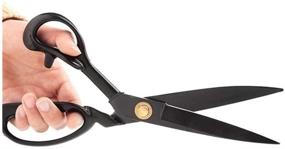 img 3 attached to 🔪 Fabric Dressmaking Shears - Left-Handed Sewing Scissors 10 Inch (25.5cm) for Cutting Fabric, Leather, Clothes, Paper, Raw Materials - Lefty Tailor's Scissors (Black)