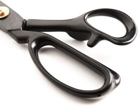 img 1 attached to 🔪 Fabric Dressmaking Shears - Left-Handed Sewing Scissors 10 Inch (25.5cm) for Cutting Fabric, Leather, Clothes, Paper, Raw Materials - Lefty Tailor's Scissors (Black)