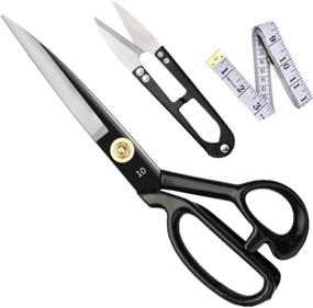 img 4 attached to 🔪 Fabric Dressmaking Shears - Left-Handed Sewing Scissors 10 Inch (25.5cm) for Cutting Fabric, Leather, Clothes, Paper, Raw Materials - Lefty Tailor's Scissors (Black)