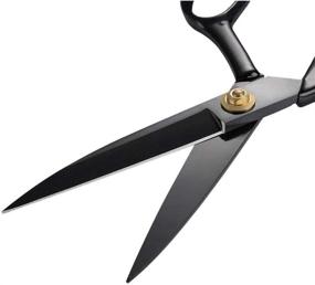 img 2 attached to 🔪 Fabric Dressmaking Shears - Left-Handed Sewing Scissors 10 Inch (25.5cm) for Cutting Fabric, Leather, Clothes, Paper, Raw Materials - Lefty Tailor's Scissors (Black)