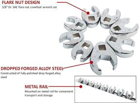 img 4 attached to 🔧 Sunex 9708 Набор гаечных ключей Crowfoot Flare Nut: от 3/8 дюйма до 7/8 дюйма, 8 штук, полностью полированный