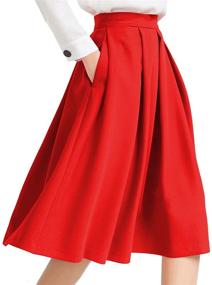 img 4 attached to 👗 Feminine Style Alert: Yige Women's Waisted Skater Pleated Clothing for Fashion-forward Ladies