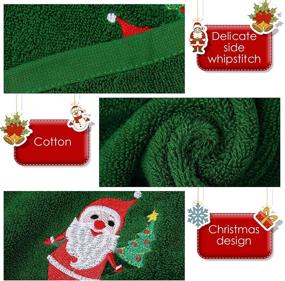 img 2 attached to 🎄 Set of 8 Christmas Hand Towels for Kitchen - Festive Santa Holiday Dish Towels, Christmas Tree Fabric Cleaning Cloth, 12 x 18 Inch, Washable - Ideal Household Supplies for Home Decor