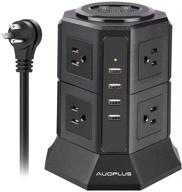 🔌 auoplus 8 outlet power strip tower surge protector with 4 usb ports, 6.6 ft long extension cord, widely spaced multi outlets, overload protection for home, office, travel, smartphone logo