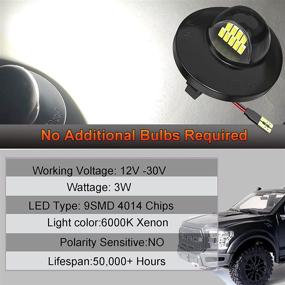 img 2 attached to Anourney Full LED License Plate Lights Assembly: Compatible with Ford Pickup Truck, 12-24V Tag Light Lamp for F150 F250 F350 F450 F550 Superduty Ranger Explorer Bronco Excursion Expedition (Pack of 2)