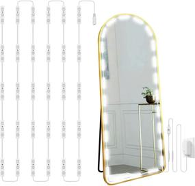 img 4 attached to 💡 Hollywood Glam Dimmable Vanity Mirror Lights Kit, 14ft LED Full Body Mirror Lighting, Plug in Bathroom Wall & Floor Mirror Light with Power Supply (Mirror not Included)