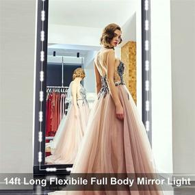 img 3 attached to 💡 Hollywood Glam Dimmable Vanity Mirror Lights Kit, 14ft LED Full Body Mirror Lighting, Plug in Bathroom Wall & Floor Mirror Light with Power Supply (Mirror not Included)