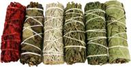 🌿 space cleansing smudge stick variety gift set: bulk sage bundles with smudging wand gift set and smudge guide (essential sage, 6 pack) логотип