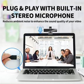 img 1 attached to Enhanced FHD Webcam 1080p with Microphone and Privacy Cover - Perfect for Video Calling, Streaming, and Online Classes