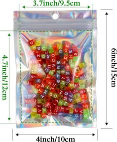 img 3 attached to 🎁 50Pcs Smell Proof Holographic Color Flat Foil Pouch Bags - Resealable Ziplock Mylar Bags for Christmas Party Favor Food Storage (4×6 inch)