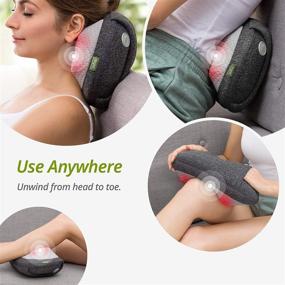 img 3 attached to 🔥 Mynt Cordless Neck and Back Massager with Heat - Rechargeable Shiatsu Massage Pillow, 3D Deep Kneading, Unplugged Use - iF Design Award Winner