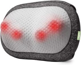 img 4 attached to 🔥 Mynt Cordless Neck and Back Massager with Heat - Rechargeable Shiatsu Massage Pillow, 3D Deep Kneading, Unplugged Use - iF Design Award Winner