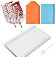 💎 set of 5 large diamond painting tray organizers - plastic bead storage trays for diamond art, rhinestone dot tools - diy gem craft accessories in white (includes 5 trays and 1 spoon) logo