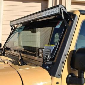 img 1 attached to 🚙 AUXMART Windshield Curved Mounting Brackets for 50-inch Straight Light Bar, Perfect Fit for Jeep Wrangler JK 2007-2017 (1 Pair)