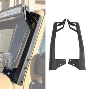 img 3 attached to 🚙 AUXMART Windshield Curved Mounting Brackets for 50-inch Straight Light Bar, Perfect Fit for Jeep Wrangler JK 2007-2017 (1 Pair)