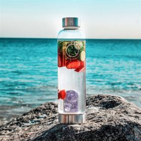 img 2 attached to 💎 Gem Infused Crystal Water Bottle Elixir: Authentic Healing Wellness Brazilian Stones Amethyst 16 oz