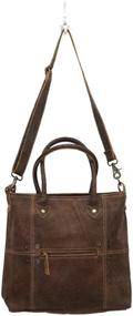img 1 attached to Myra Bags S-0727: сумка через плечо из натуральной кожи с пуговицами и швами - премиум качество и стиль
