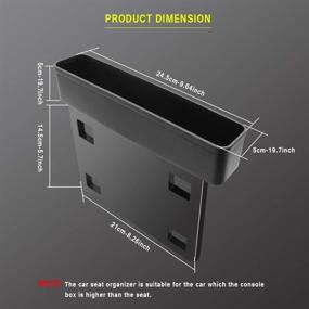 img 3 attached to 🚗 Черный органайзер для промежутка сиденья автомобиля Caddy Catcher Auto Filler Console боковой карман для мобильного телефона, кошелька, монет, ключей, банковской карты - аксессуар для автомобильного интерьера.