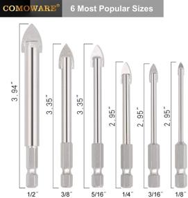 img 2 attached to Бурильный сверло для керамической плитки, стекла и камня от COMOWARE