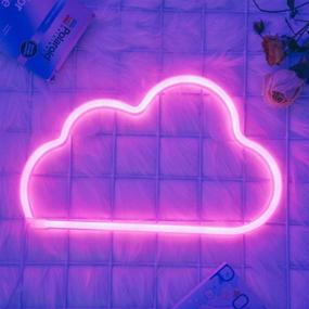 img 1 attached to 🌈 OHLGT Pink Cloud LED Neon Light for Wall Decor - Battery and USB Operated Neon Sign, Perfect for Home, Kids Bedroom, Bar, Party, Wedding, Christmas, Halloween, Valentine's Day