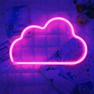 🌈 ohlgt pink cloud led neon light for wall decor - battery and usb operated neon sign, perfect for home, kids bedroom, bar, party, wedding, christmas, halloween, valentine's day логотип