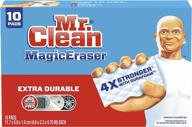 🧽 mr. clean magic eraser: extra durable shoe, bathroom, and shower cleaner - 10 count cleaning pads with durafoam logo