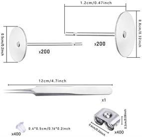 img 3 attached to GooDay 1200PCS Hypoallergenic Stainless Steel Earring Posts with Backings for Jewelry Making